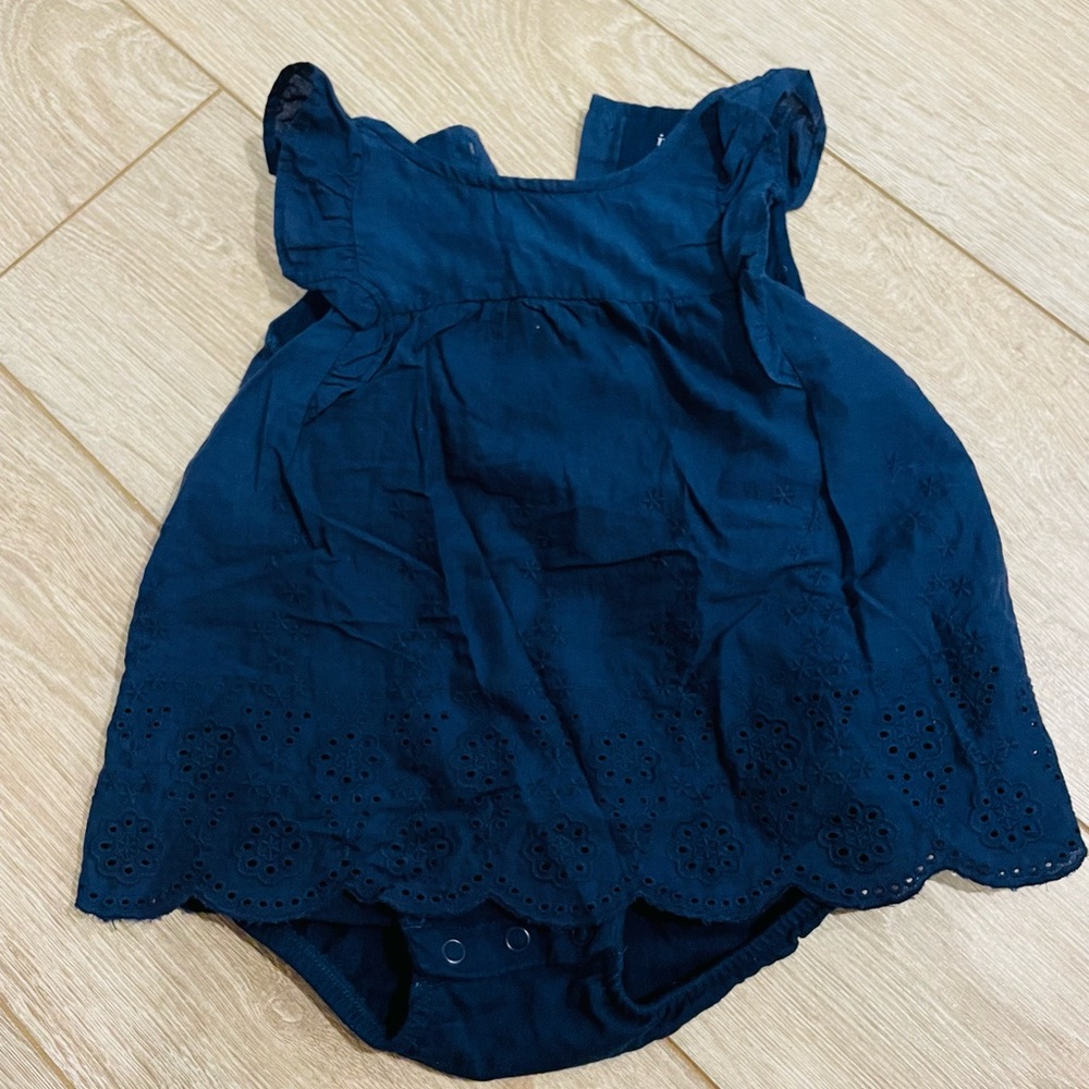 Carter’s 12 months navy baby dress with attached diaper cover